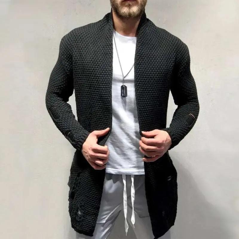 jackets - Cozy Chic Knitted Cardigan - Versatile Mid-Length Layer for - jackets | MENLL